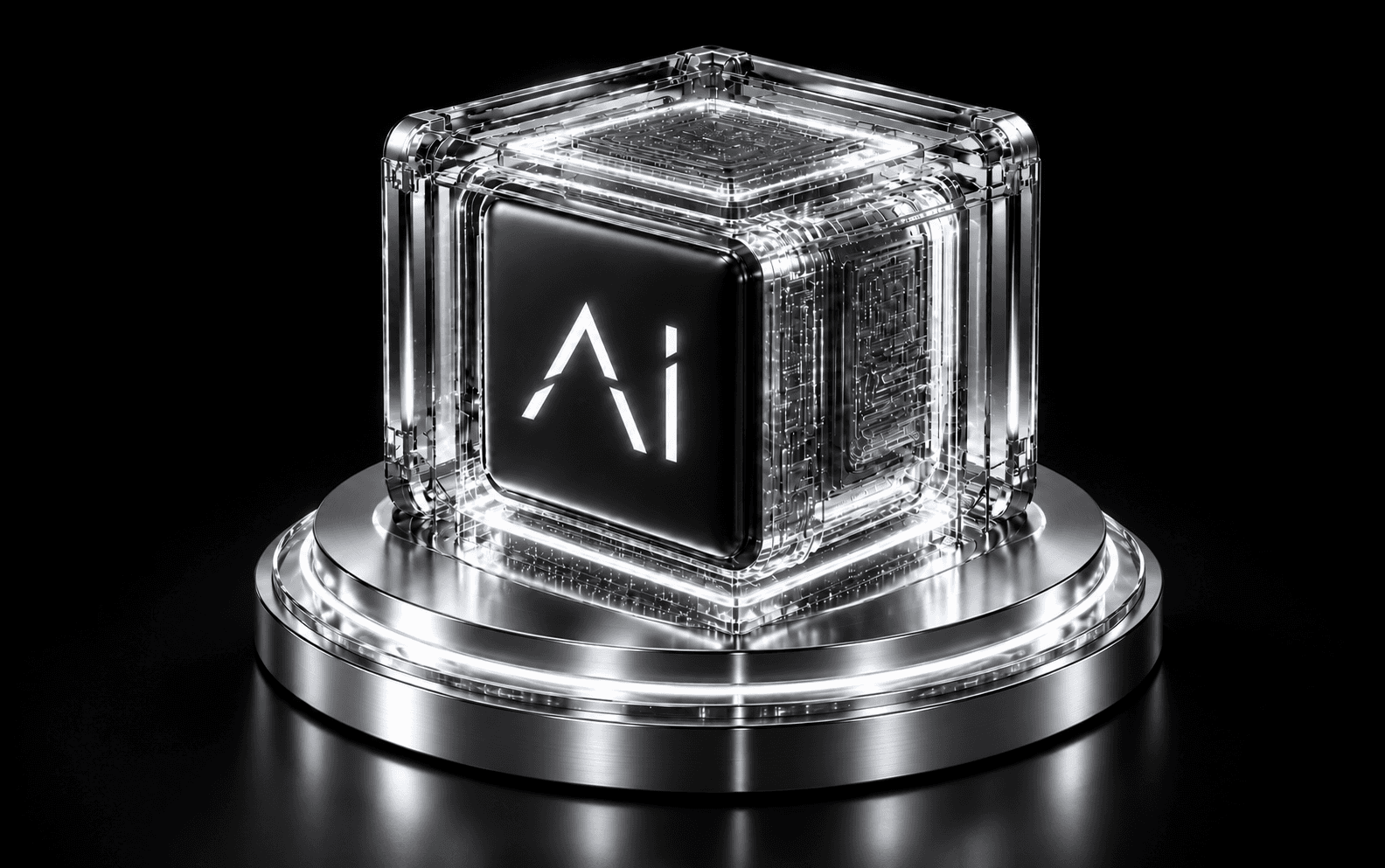 An illuminated Integen AI platform visualization