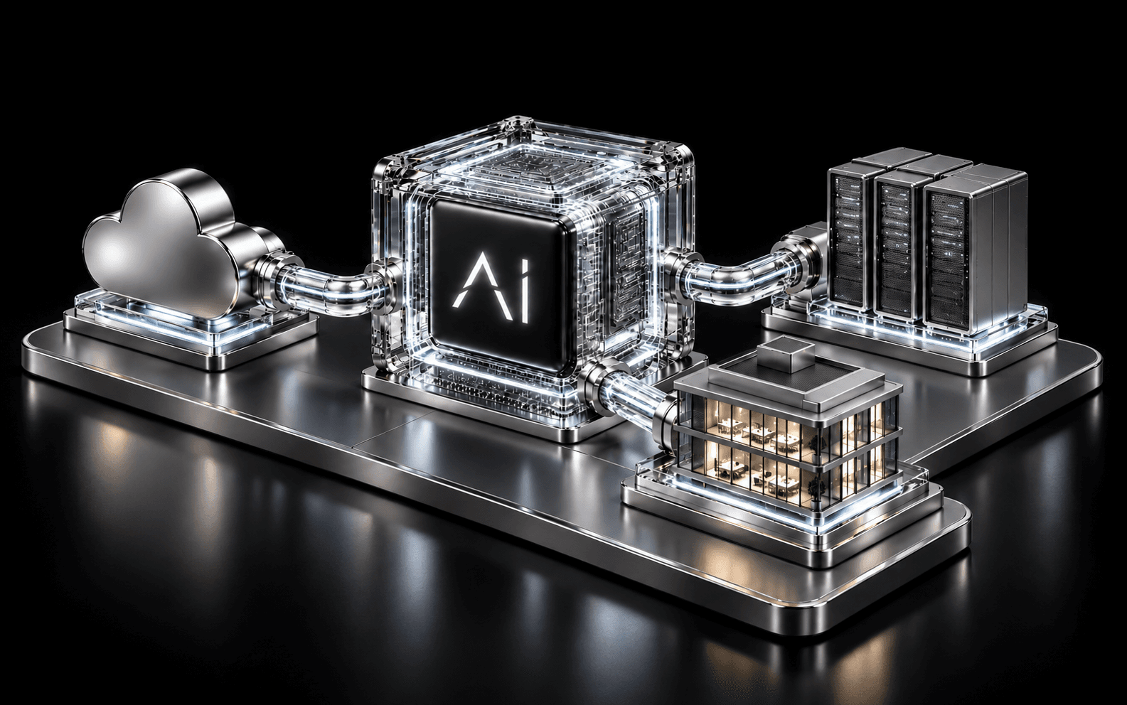 Integen AI deployment ecosystem with cloud, hybrid, and on-premises environments